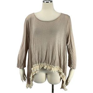 JODIFL Medium Blouse Boho Tassels Tan Hippy Loose